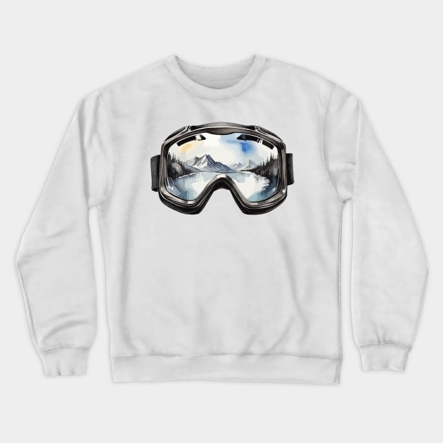 Skiing Goggles Crewneck Sweatshirt by Siha Arts